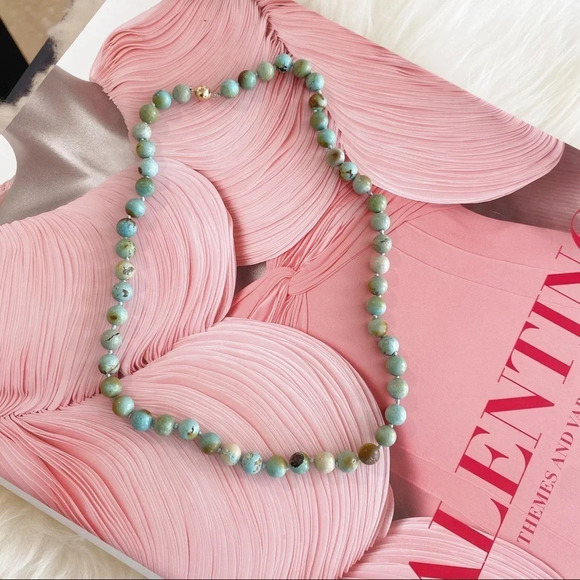Vintage Turquoise Precious Stone beaded Necklace - Picture 1 of 5